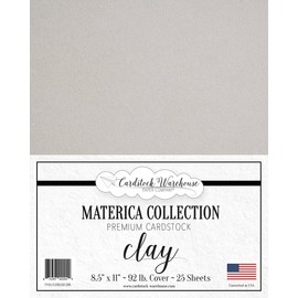 Cardstock Warehouse Materica Clay Gray - 8.5 x 11" - 92 Lb. / 250 GSM / 15 Pt. Matte Premium Cardstock Paper - 25 Sheets
