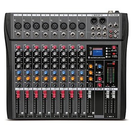 Weymic CK-80 Professional Mixer (8-Channel) for Recording DJ Stage Karaoke Music Application w/USB Drive for Computer Recording Input, /w XLR Microphone Jack, 48V Power, RCA Output