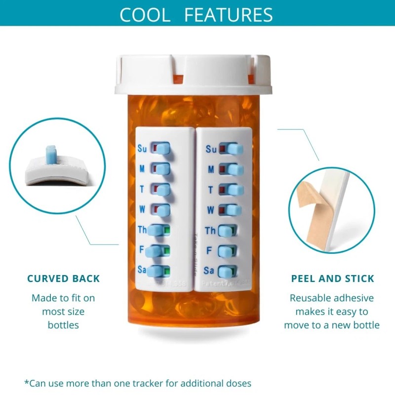 Take-N-Slide Take‑n‑Slide Peel and Stick Reusable, 5 Pack, Pill/Medicatio