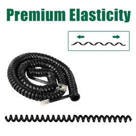 Lativu 20 Pack Telephone Cord, 13 FT Uncoiled /1.4 FT Coiled Phone Cord for Landline, RJ9 4P4C Telephone Cords for Landline Phones Use with All Corded Phones, Black