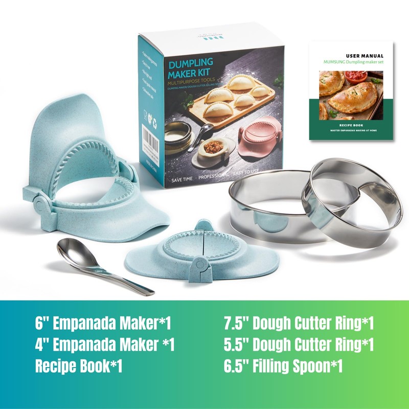 MUMSUNG Empanada Maker Press, 2size (6"+4") Professional Dumpling Maker Mold