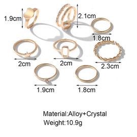 Yheakne Boho Gold Rings Set Stacking Gold Knuckle Rings Minimalist Hollow Rings Midi Finger Rings Fashion Joint Rings Accessories for Women and Teen Girls (Style A)