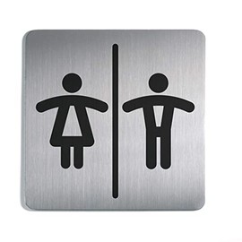 Durable 495823 Pictogram for Men's and Ladies' Toilet Stainless Steel Square 150 x 150 mm