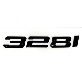 Unbranded GLOSS BLACK FOR 3 SERIES 328I REAR TRUNK NAMEPLATE EMBLEM BADGE NUMBERS DECAL