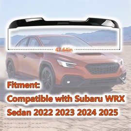 Ombialo Compatible with Subaru WRX Sedan 2022-2025 JDM Style Gloss Black Duckbill Highkick Rear Trunk Spoiler Wing+ V Style Rear Window Roof Visor Spoiler Wing Lip ABS
