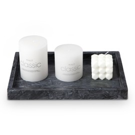 GHQYP 12" x 8" Natural Marble Decorative Tray, Elegant Vanity Tray, Serving Platter, Home Decor