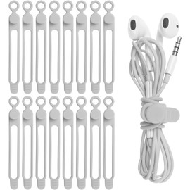 16 correas de silicona para cables, organizador de cables para agrupar auriculares, cargador de teléfono, cables de computadora, organizador de cables reutilizables en el hogar, oficina