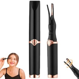 HILOST Heated Eyelash Curler for Women, 2025 New Mini USB Rechargeable Heated Lash Curler with 3 Heat Modes, Natural Curling Long Lasting Electric Eyelash Curlers (Black)