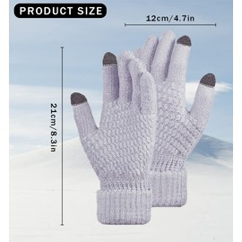 JFAN 4 Pairs Women Winter Touch Screen Gloves Warm Lined Knit Gloves Thermal Elastic Cuff Gloves One Size