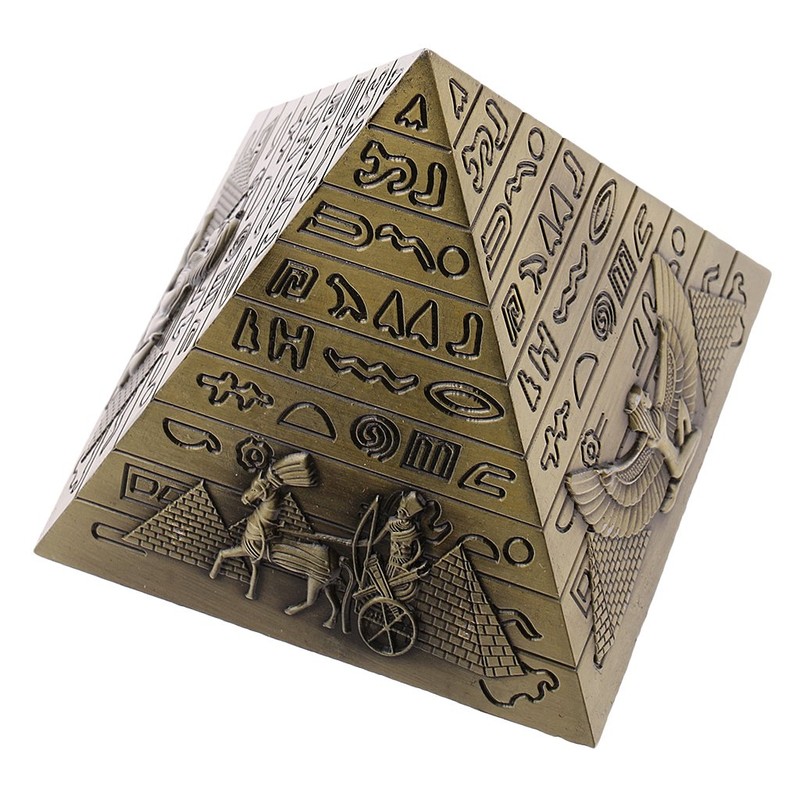 Gazechimp Metal Egyptian Pyramid Model Figure Statue for Home Office
