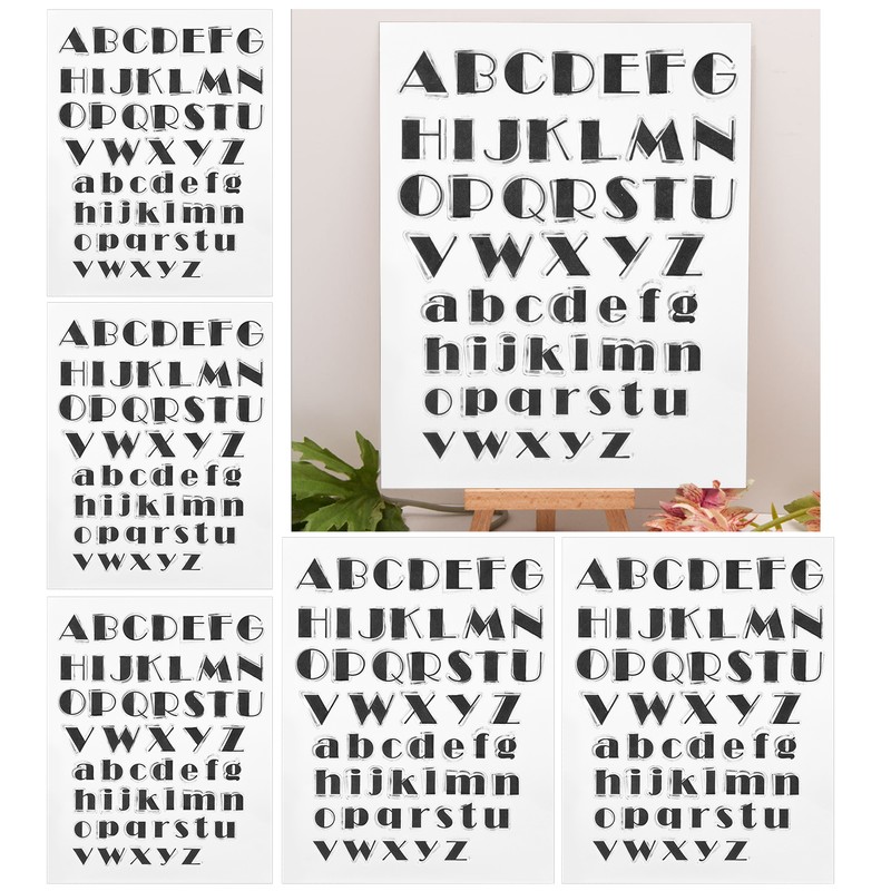 5Pcs Transparent Stamp TPR DIY Journal Scrapbooking Capital Lower Case