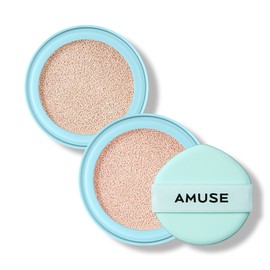 Amuse Airy Pore Cover Cushion Refill x 2, 1.5 Natural, 15g / 어뮤즈 에어리 포어 커버 쿠션 리필x2개, 1.5 내추럴, 15g