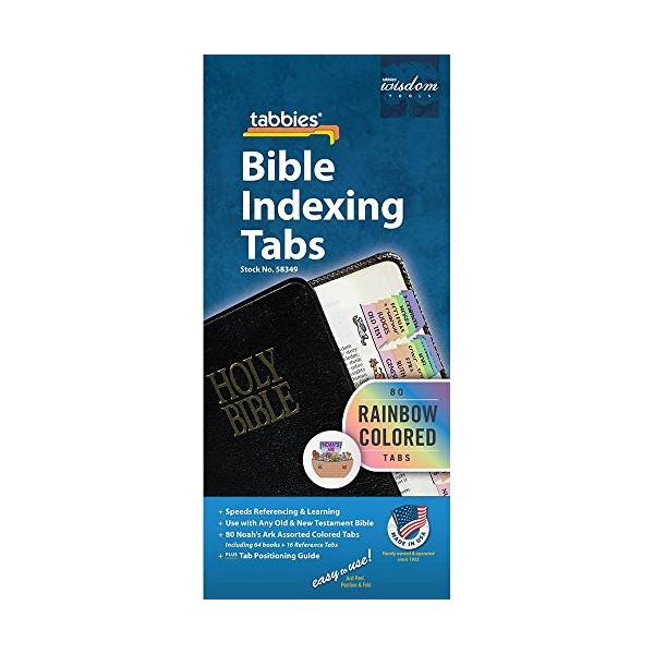 Large Print Rainbow Colored Old and New Testament Bible Indexing Tabs