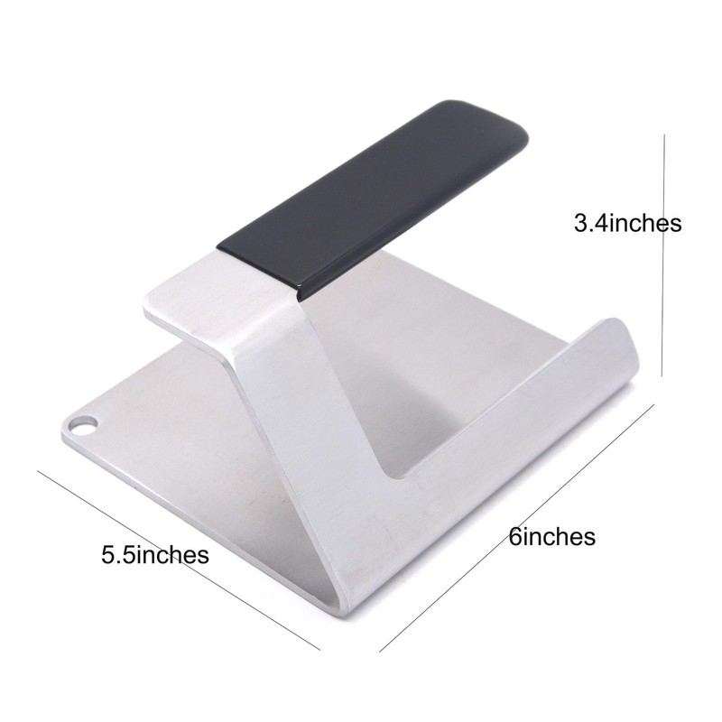 JNXHON Kitchen Tools 6"×5.5" Stainless Steel Hamburger Smash Press, Sandwiches