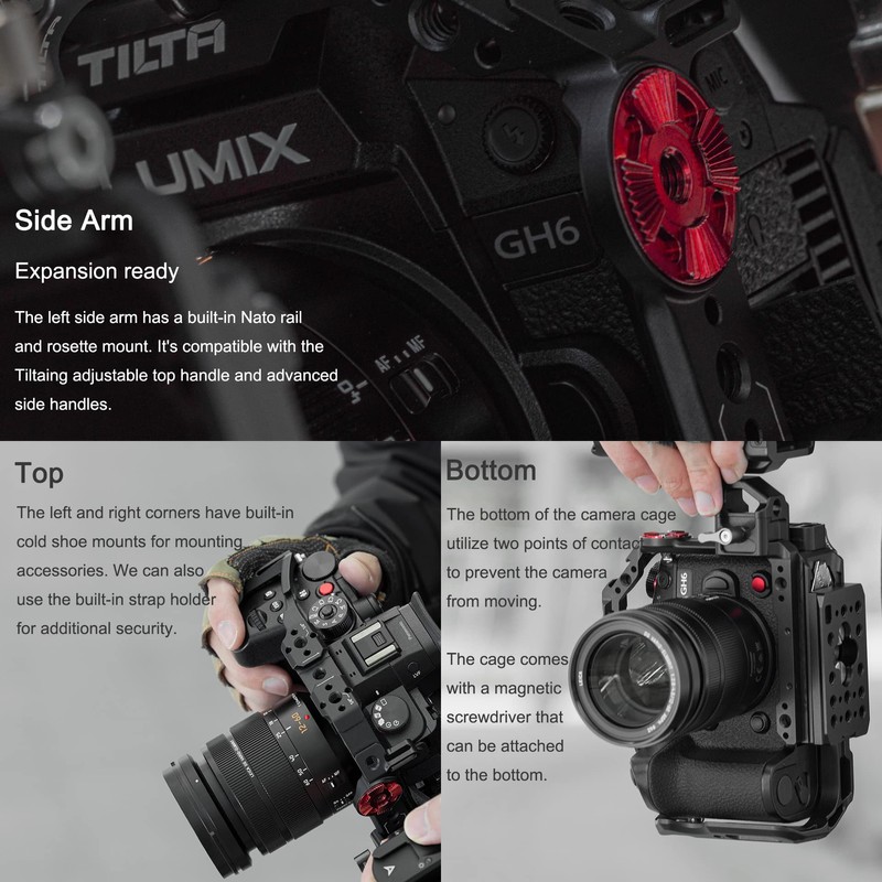 TILTA GH6 Camera Cage TA-T15-FCC-B-2 for Panasonic GH6 Camera Rig