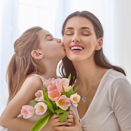 Iefil Mothers Day Gifts for Mom - 925 Sterling Silver Necklace, Birthstone Jewelry, Birthday Gifts for New/Step/Bonus Mom/Mother in Law | May Emerald Necklace