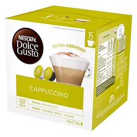 NESCAFÉ Dolce Gusto Cappuccino XXL Storage Box 30 Capsules (15 Milk, 15 Coffee Capsules), 100% Arabica Beans, Light Coffee Enjoyment with Creamy Milk Foam) Pack of 1 (1 x 30 Capsules)