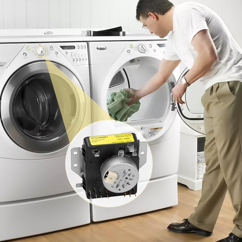 Upgraded W10185981 Dryer Timer Compatible with Whirlpool, Maytag, Kenmore, Crosley,