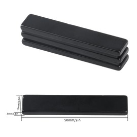 XUIIOSOOKP 4 Stk Neodym Magnete, Magnete Klebemagnete Extra Stark, Schwarz 50x10x3 mm Starke Magnete Selbstklebend, Rechteckige Magnete für Magnettafel Küchenschrank, mit 5 Stk Doppelseitigem Klebeband