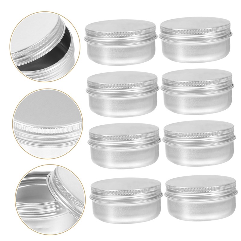 Gatuida 18pcs Spice Container Lip Balm Tin Round Aluminum Tin