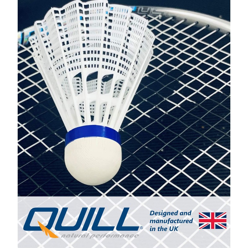 Quill Ashaway Badminton Shuttlecocks - White - Durable Plastic, Nylon
