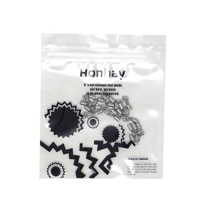 Honbay 10PCS 3mm Stainless Steel Leather Cord End Caps with