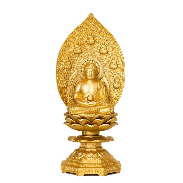 Buddha Statue of Yakushi Nyorai, 7.1 inches (18 cm) (Gold Plated/24K Gold), Buddha Statue: Shuun Makita Prototype (Tendai, Shingon, Rinzai Sects), Takaoka Copperware (Yakushinyora)