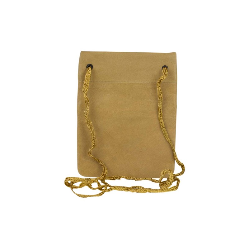 Neck purse pouche LEAS, Genuine Leather, beige - ''LEAS Travel-Line''