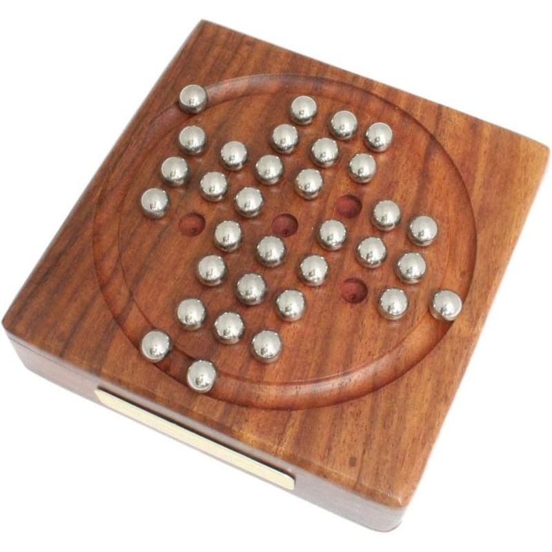 Egyptian Mummy Wooden Solitaire Set Pub Board Game with FREE