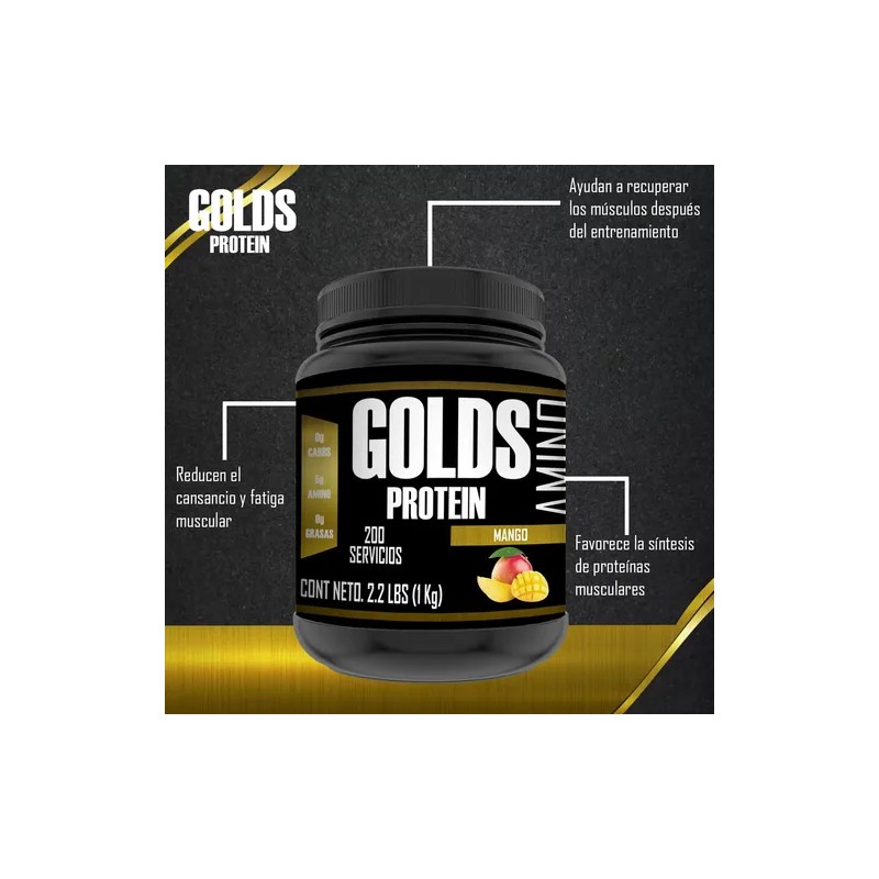 Suplemento Aminoácidos En Polvo Golds Protein 1kg 200servis