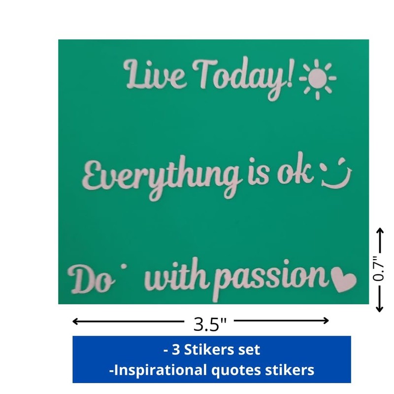 Motivational Stickers 6-Pack, Rearview Mirror Decals, Inspirational Quotes