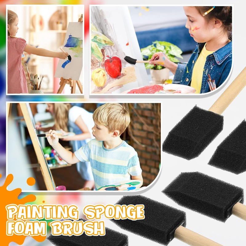 500 Count 1 Inch Foam Sponge Brushes for Painting
