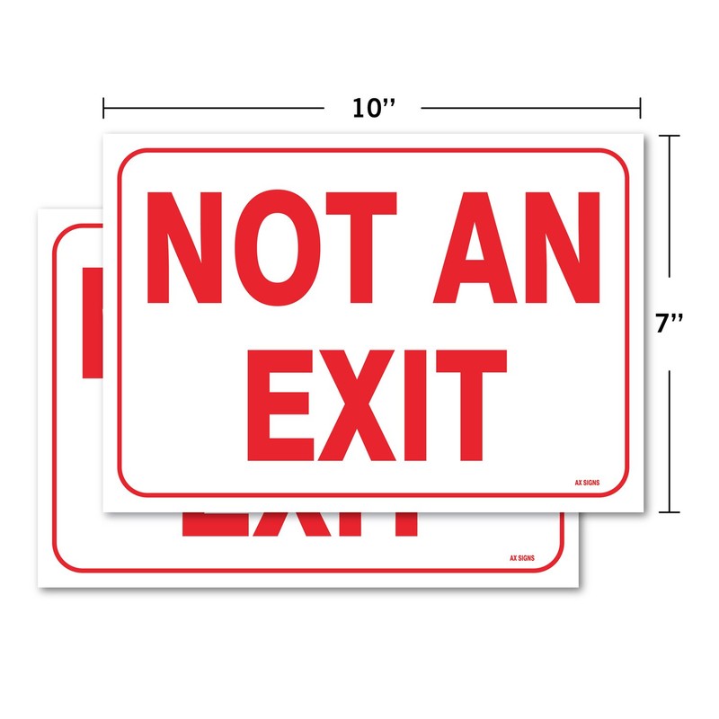(2-Pack) Not an Exit Sign, 10 X 7 Inch Self-Adhesive
