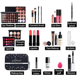 Kit de Maquillaje Profesional, Juego de Maquillaje Paleta de Sombras de Ojos Face Set Completo Cosmética, Todo en Uno Makeup Gift Set Incluye Eyebrow cream, Brillo de Labios, Brochas de Maquillaje
