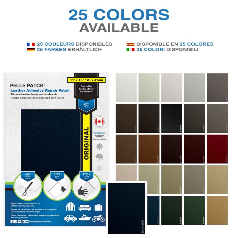 Pelle Patch - Auto Leather Repair Kit - 25 Colors