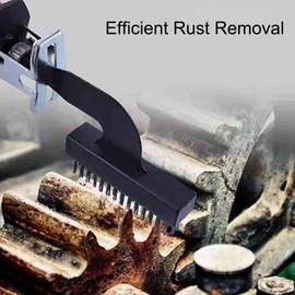 4pcs Reciprocating Saw Spatula Brush Set, Reciprotools Attachments and Adapters Nylon Wire Alloy Steel Cleaning Tool Multifunctional Carbon Steel Tile Ground Mud(Black)