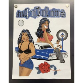 Vintage Iron-On Heat Transfer "Sittin in the Park" Hoopty Car Cholo Streetwear