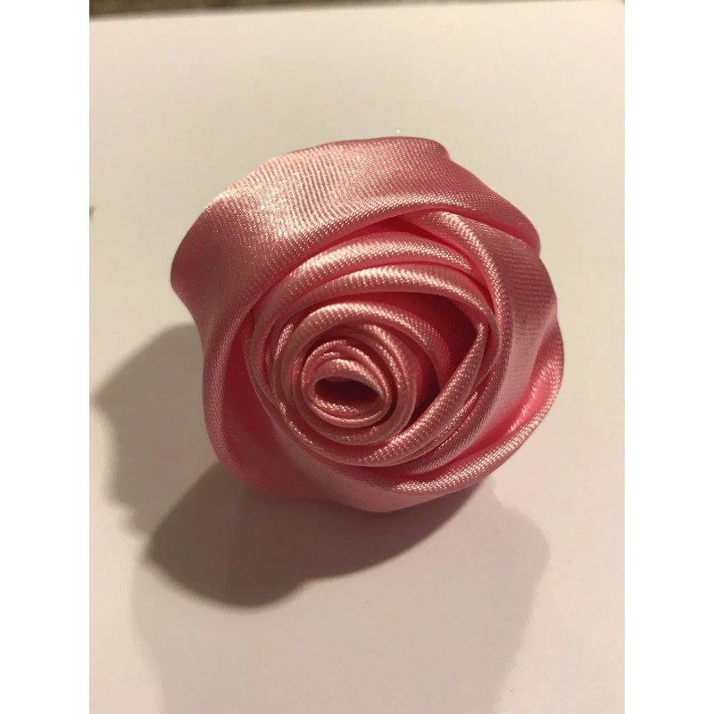 Unbranded Rose Shaped Lapel Stud Pin - Bright Pink Silky