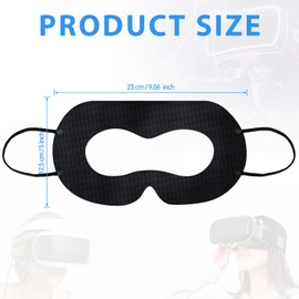 Saysurey 200 Pcs Disposable VR Face Mask Breathable Cover for VR Nonwoven Fabric Sanitary Eye Mask, Eye Cover Pad (Black)