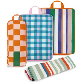 4 Pcs Compression Packing Cubes, Packing Cubes for Travel, Waterproof Luggage Organizer Bags Set, Cute Packaging Cubes for Women Kids Backpack Carry-Ons