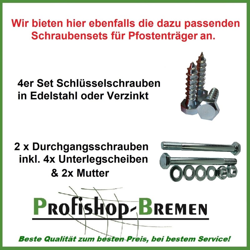 U-post support for embedding in concrete/hot-dip galvanised/T-dolle steel pin length