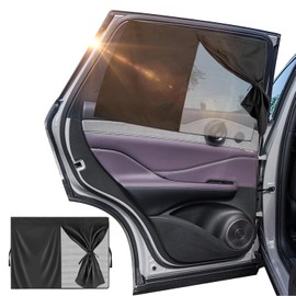 Car Sun Shade with UV, Pack of 2 Car UV Protection Sun Visor, Universal Sun Visor Car Net, Magnetic Double Layer Car Sun Protection Curtain, for Protects Baby, Children, Adults, Pets