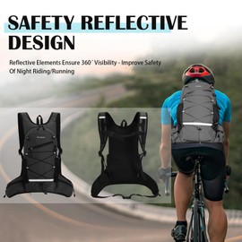 TEUEN 10L Hydration Pack with 2L Hydration Bladder, Ultralight Trail Backpack Hydration Pack Bicycle Backpack for Running, Camping, Hiking, Marathoner, Fishing