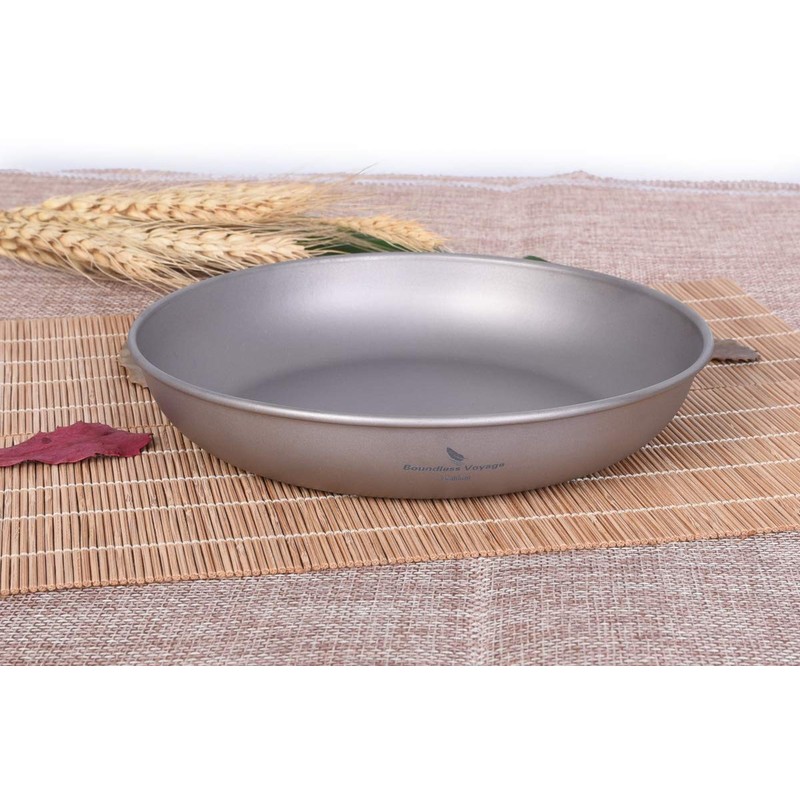 Boundless Voyage Ultralight Titanium Pan Dish Plate with Carry Mesh