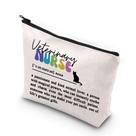 WCGXKO Veterinarian Gift Vet Tech Appreciation Gift Vet Doctor Nurse Zipper Pouch Makeup Bag (Vet Nurse Noun CA)