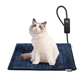 Toozey Pet Heating Pad, 6 Adjustable Temperature Dog Cat Heating Pad with Timer, Indoor Pet Heating Pads for Cats Dogs with Chew Resistant Cord, Electric Pads for Dogs Cats, Pet Heated Mat
