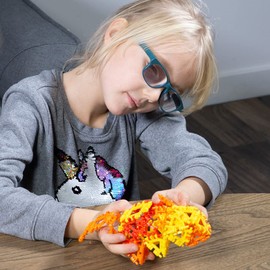 Incredibly Interconnectable Toys That Hinge Toy Juego de 150 piezas naranja + azul, dinosaurio + más STEM Juego de construcción de juguetes