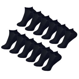 OnlyBee 6 Pairs of Men's Bamboo Trainer Liner Socks UK Size 6-11 (UK, Numeric, 6, 11, Regular, Regular, Black)
