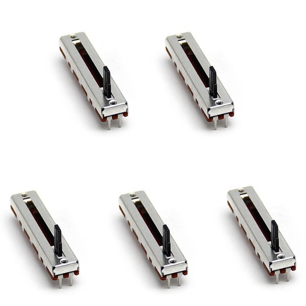 Fielect 5Pcs 100K Slide Potentiometer Carbon Film Fader Variable Resistors