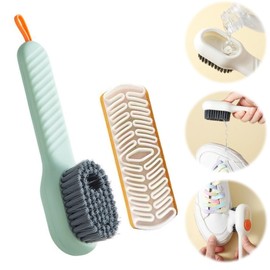 Schuhbürsten Set, 2 Stück Haushaltsbürste Multifunktionale Bürsten Mit Weichen Borsten Raulederbürste Wildlederbürste, Reinigungsbürste Kleiderbürste für Kleidung, Schuhen (Grün)